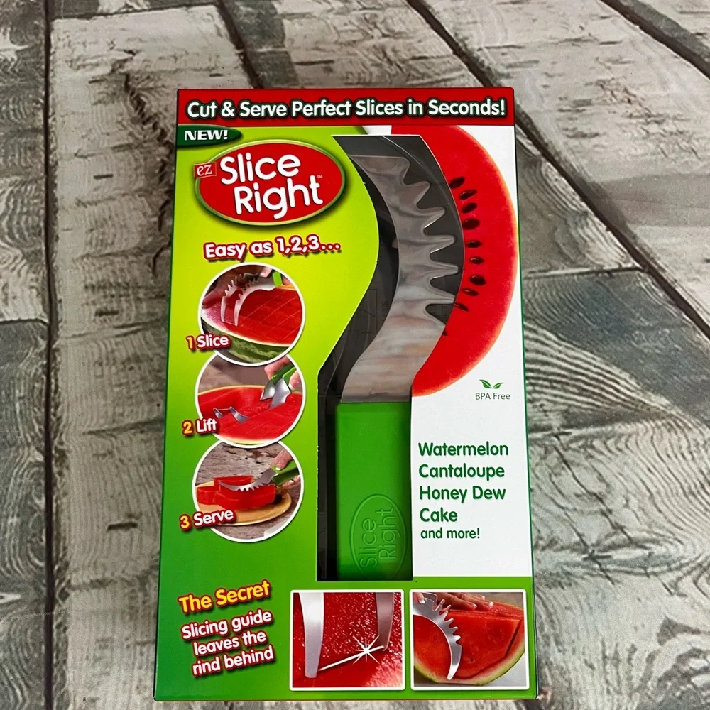 Watermelon Cantaloupe Cut & Serve Perfect Cake Slices Ez Slice Right NWT